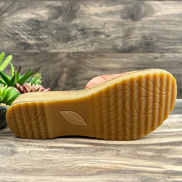 NIB Born Aleah 9M 40.5 Rust Leather Slide Sandals - Picture 8 of 11